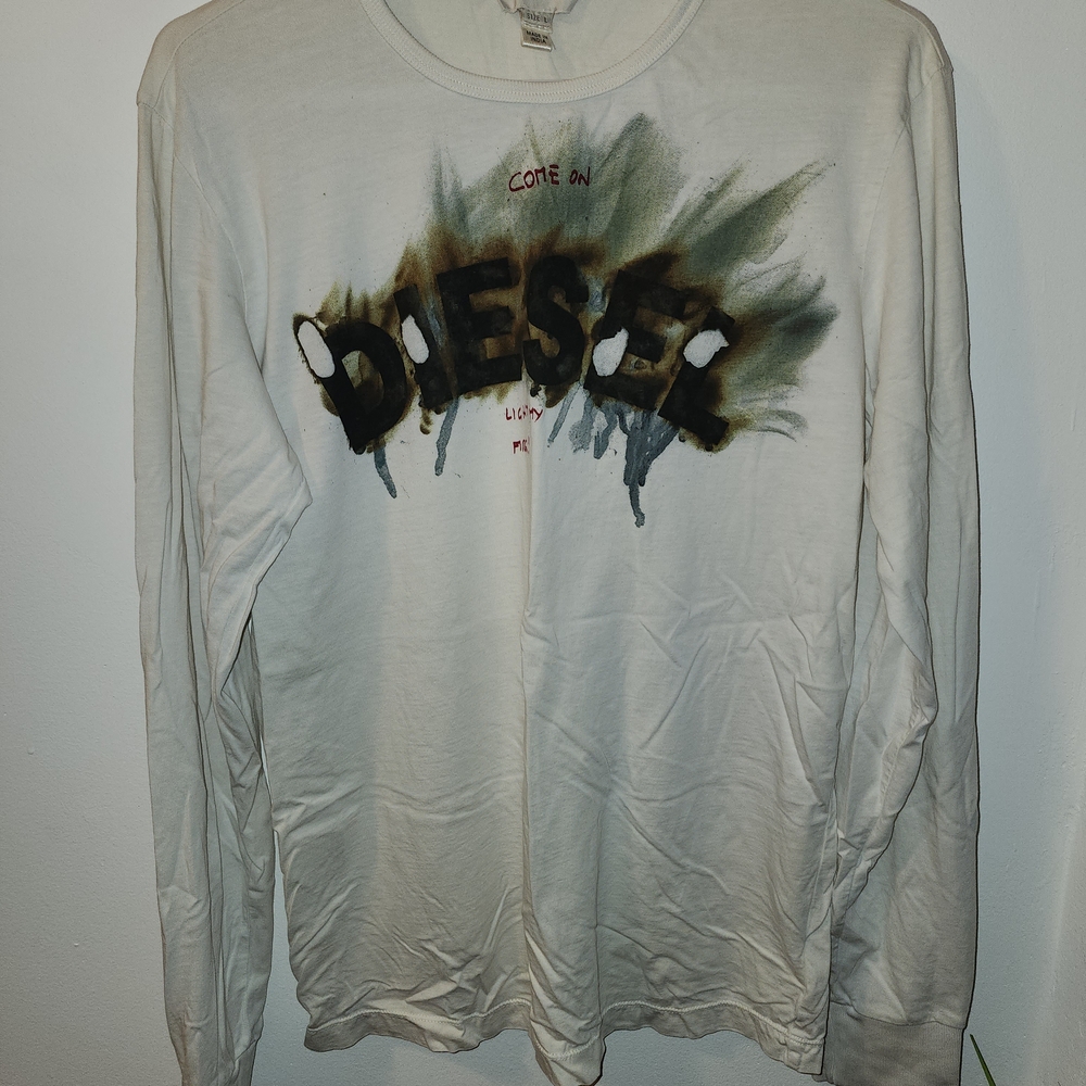 Diesel Trurs Vintage Cream Artistic Long Sleeve Tee